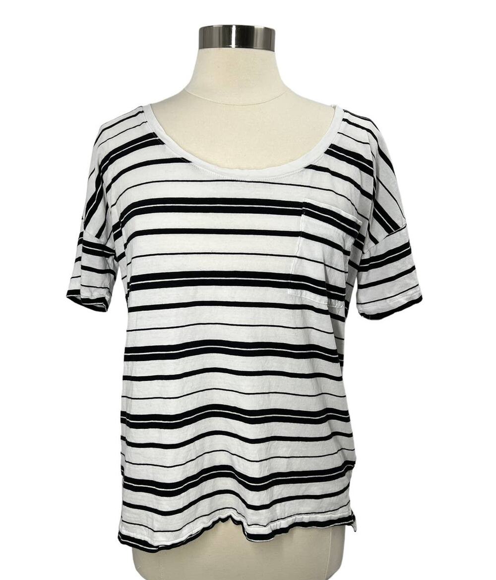 OLD NAVY Boyfriend Striped Short Sleeve Shirt MD